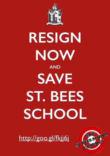 Resign now and save st bees school